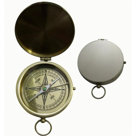 Lid Compass In Wooden Box